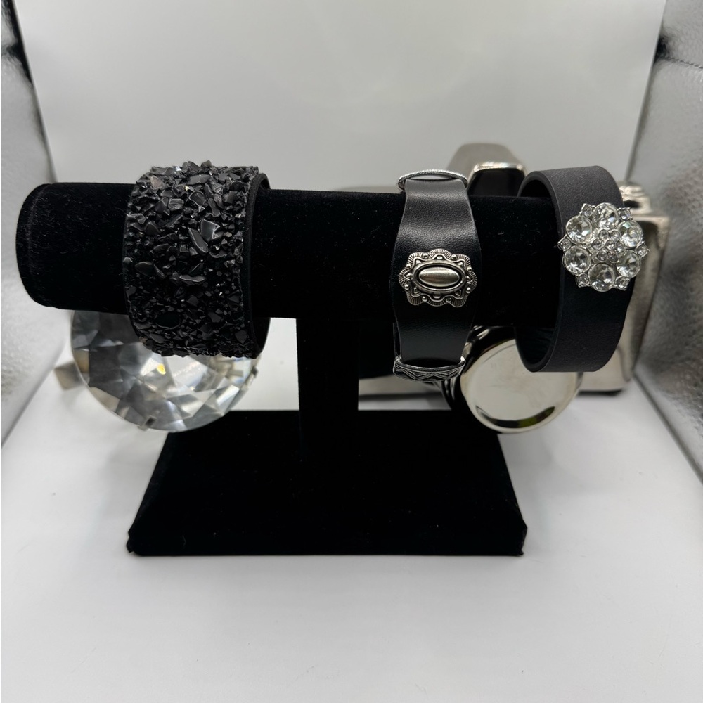 Lot of 3 Black‎ Fashion Bracelets NEW